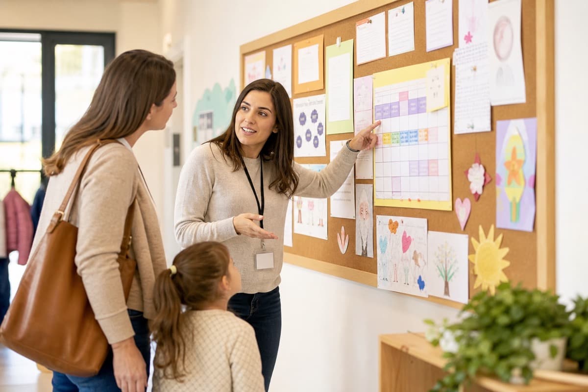 Personnel et parents — messages et annonces dans MyKidTrack — le type de communication quotidienne que nous structurons avec vous.